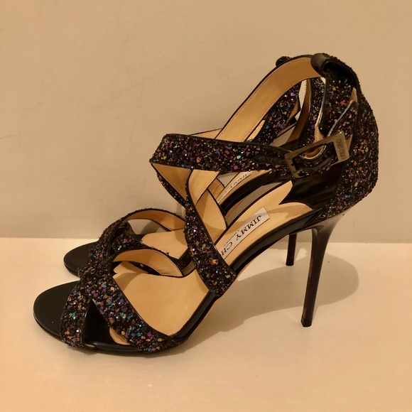 Jimmy Choo Lottie Glitter Sandals - Picture 1 of 5